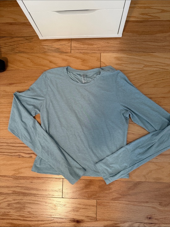 Beyond Yoga Tops - Beyond Yoga Light Blue Long-Sleeve Crewneck Top